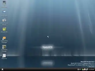 Le bureau de ReactOS 0.4.7