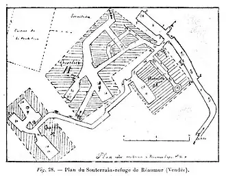 Souterrain-refuge de Réaumur, plan.