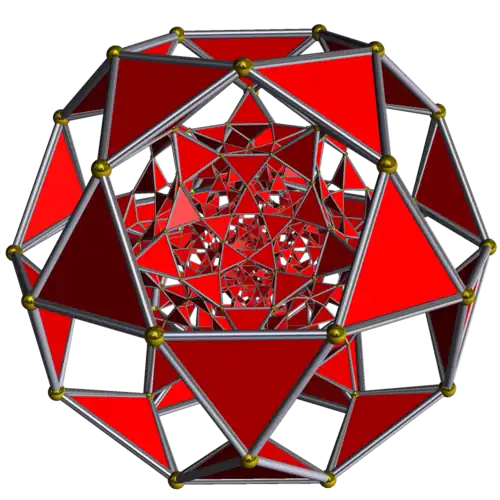 Représentation du 120-cellules rectifié selon son diagramme de Schlegel