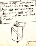 Blason d'Amédée de Talaru, Archives départementales du Rhône.