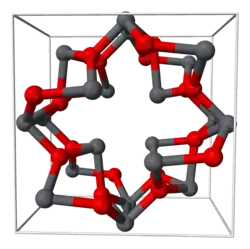 maille élémentaire de Pb3O4 tétragonal.( Pb  O)