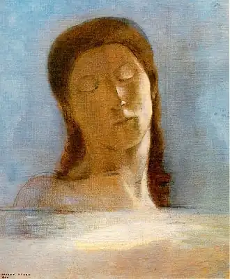 Les yeux clos, Odilon Redon, 1890.