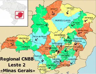 La Région de l'Est 2 de la Conférence nationale des évêques du Brésil (CNBB), composée de 28 diocèses dans l'État du Minas Gerais, et divisé en 7 provinces ecclésiastiques.