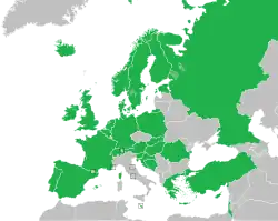 Carte des participants réguliers en 1994.
