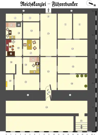 Plan du Führerbunker.