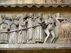 Détail du portail nord :le Jugement dernier.