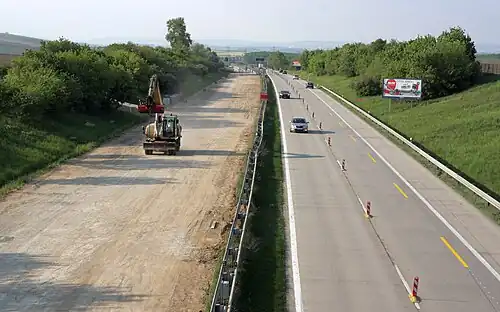 Travaux près de Velké Němčice en 2014.