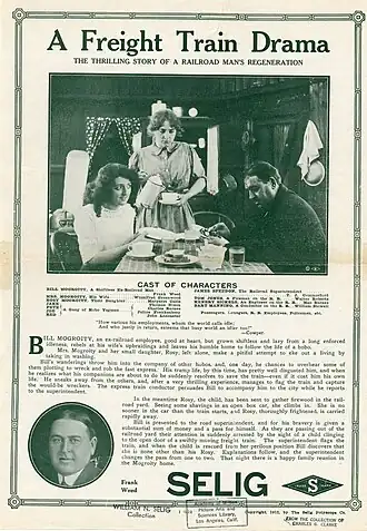 Description de l'image Release flier for A FREIGHT TRAIN DRAMA, 1912.jpg.