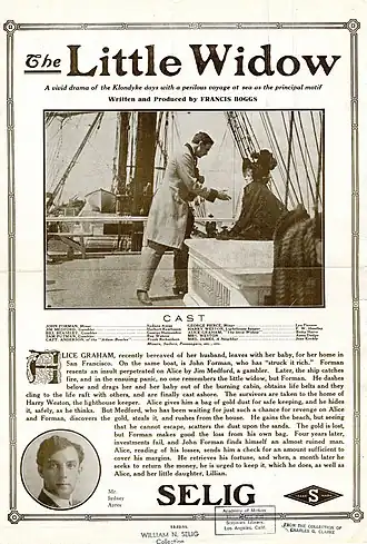 Description de l'image Release flier for THE LITTLE WIDOW, 1911.jpg.