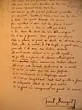 Manuscrit autographe avec une écriture de jeunesse ; texte en vers. Signature en fin de poème.