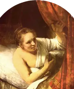 Femme dans son lit, par Rembrandt