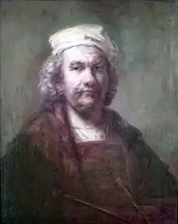 Autoportrait, anonyme (XVIIe&nbsp;siècle, musée du Prado), d'après Autoportrait aux deux cercles de c. 1665-1669.