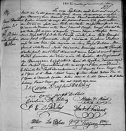 Acte de mariage entre René Edouard Carron et Marie Vénérande Joséphine Deblois.16 septembre 1828. Paroisse Notre-Dame-de-Québec de la ville de Québec.