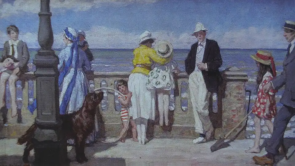 La digue de Cabourg (vers 1925), huile sur toile, musée d'art et d'histoire de Belfort.