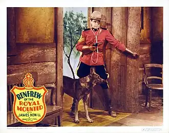 Lobby card du film Dans les mailles du filet (Renfrew of the Royal Mounted) en 1937.