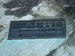 Repère de crue Maison Batta Huy (Belgique).