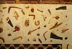 Salle non balayée, par Sôsos de Pergame, copie romaine d'un original du IIe&nbsp;siècle&nbsp;av. J.-C.. Musées du Vatican.