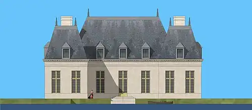 Proposition de restitution de l'élévation du château-neuf de Princé, vers 1630