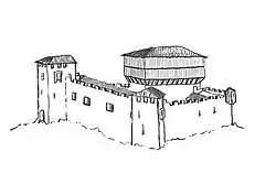 Restitution du château du XIVe&nbsp;siècle.