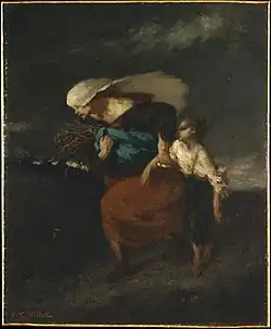 A l'abri de l'orage, vers 1846, huile sur toile, 46,4&nbsp;×&nbsp;38,1&nbsp;cm, New York, Metropolitan Museum of Art