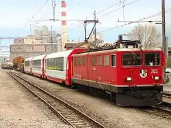 Ge 6/6 II no&nbsp;703 entre Coire et Landquart.