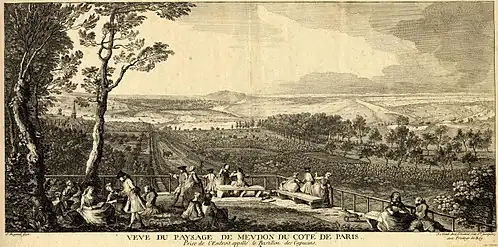Vue depuis le bastion des Capucins, Jacques Rigaud, vers 1730.