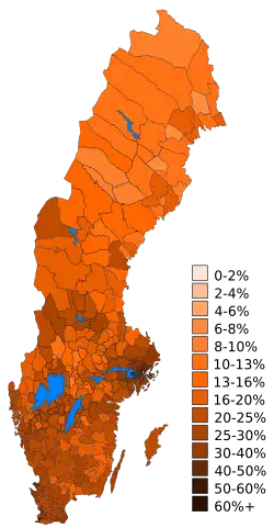 Carte des résultats des Modérés.