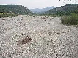 Rivière Vançon, en juillet 2004, près de la confluence avec la Durance.