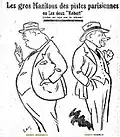 Robert Desmarets et Robert Coquelle par Sam, dans "La Pédale" du 26 septembre 1923.