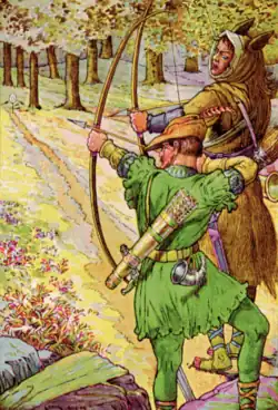 "Robin Shoots with Sir Guy", illustration pour Bold Robin Hood and His Outlaw Band: Their Famous Exploits in Sherwood Forest