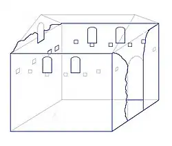 Ancienne église en ruine : Schéma pour tentative de visualisation.