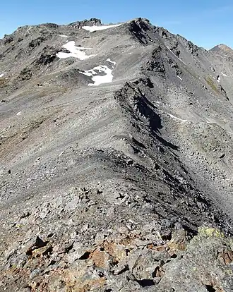 La crête méridionale et le col des Muandes.