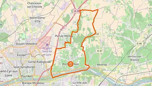 Carte représentant les limites territoriales de la commune.