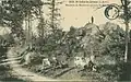 Rochers de Bécherel et chemin de Bel-Air au début du XXe&nbsp;siècle (carte postale).