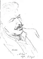 Rodérick Egal dessiné par Alexander Zkvorzov alors qu'ils étaient tous deux prisonniers à Sham Shui Po