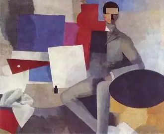 Roger de La Fresnaye, Homme assis, 1914.