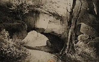 "Le Rocher Garenne", état vers 1830.