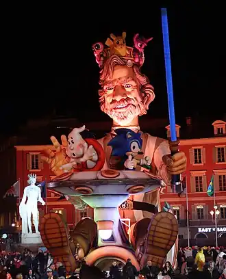 Le char du roi de l'édition 2024 du carnaval.