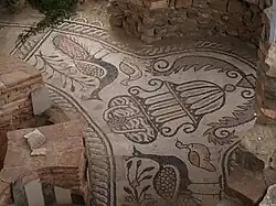 Phtographie d'une mosaïque à Stobi