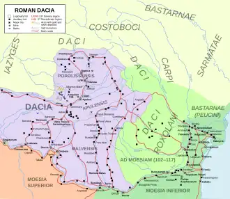 Provinces romaines de Dacie et de Mésie