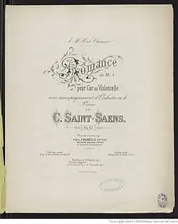 Page du titre de la partition.