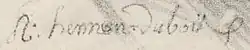 signature de Romulus Antoine Hennon-Dubois