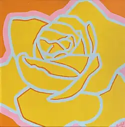 Rose N°38, 1971. Huile sur panneau, 60 x 60 cm.