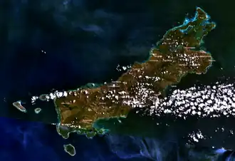 vue satellitaire de l'île