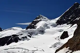 Vue du Rottalhorn depuis le Jungfraujoch.