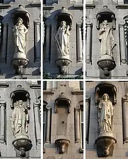 Les statues de la façade de la Witte Huis.