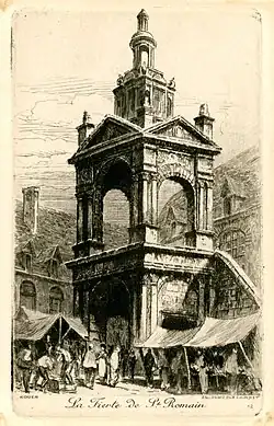 Rouen no&nbsp;12 La Fierte de Saint-Romain, carte postale de Charles Pinet.