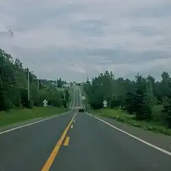 La route 285 au sud de Saint-Cyrille-de-Lessard.