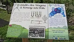 Panneau "la route des Jardins" : le Jardin des Vergers de Norroy.