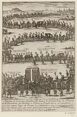 Convoi funéraire Louis XIV avec des méandres imaginaires